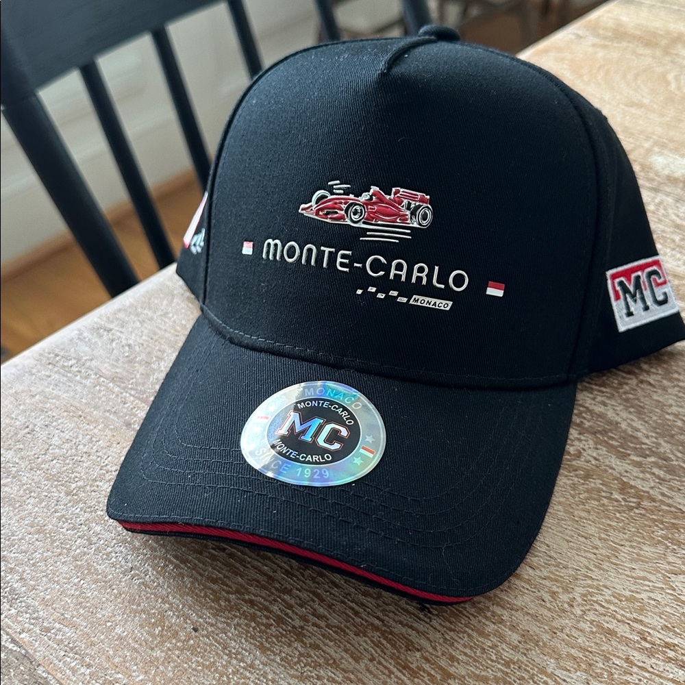 Monte Carlo Monaco F1 Black Cap with Red Accents